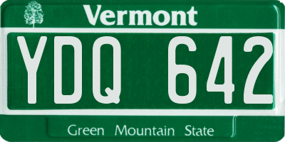 VT license plate YDQ642