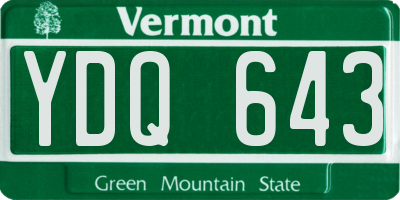 VT license plate YDQ643