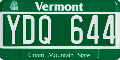 VT license plate YDQ644