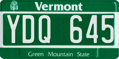 VT license plate YDQ645