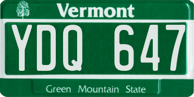 VT license plate YDQ647