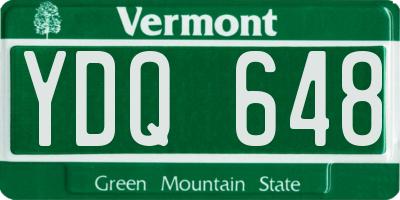 VT license plate YDQ648