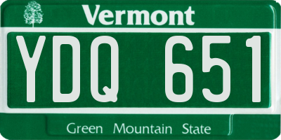 VT license plate YDQ651