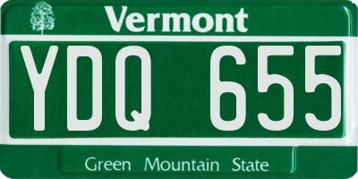 VT license plate YDQ655