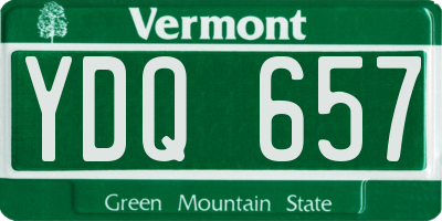 VT license plate YDQ657