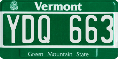 VT license plate YDQ663