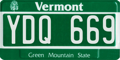 VT license plate YDQ669