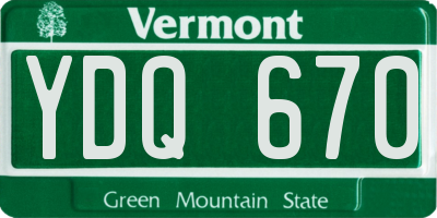VT license plate YDQ670