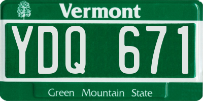 VT license plate YDQ671