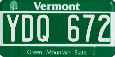 VT license plate YDQ672