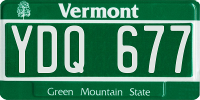 VT license plate YDQ677