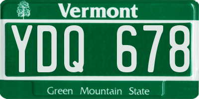 VT license plate YDQ678