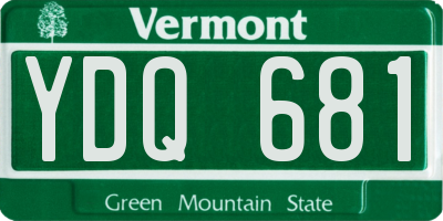 VT license plate YDQ681