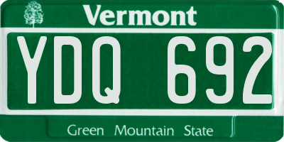VT license plate YDQ692