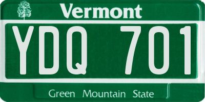 VT license plate YDQ701