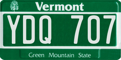 VT license plate YDQ707