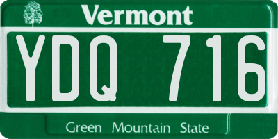 VT license plate YDQ716