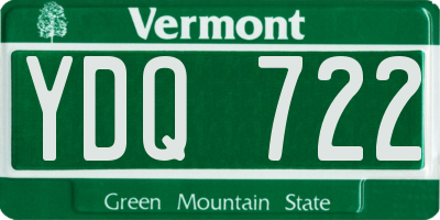 VT license plate YDQ722