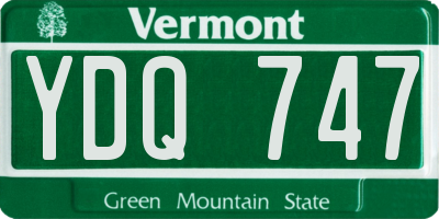 VT license plate YDQ747