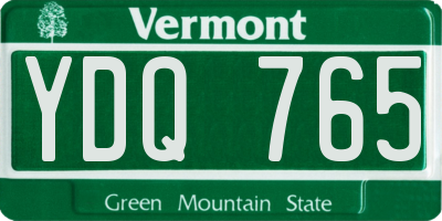 VT license plate YDQ765