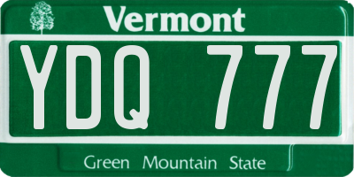VT license plate YDQ777