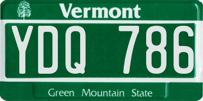 VT license plate YDQ786