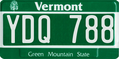 VT license plate YDQ788