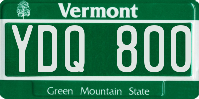 VT license plate YDQ800