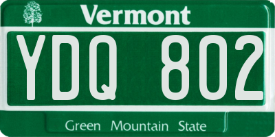 VT license plate YDQ802