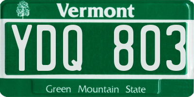 VT license plate YDQ803