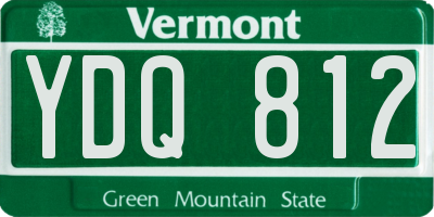VT license plate YDQ812