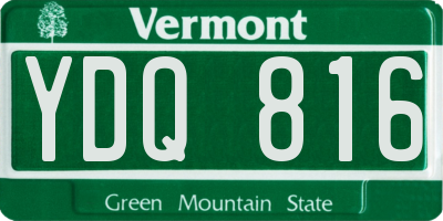 VT license plate YDQ816