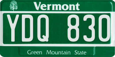 VT license plate YDQ830