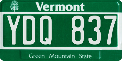 VT license plate YDQ837