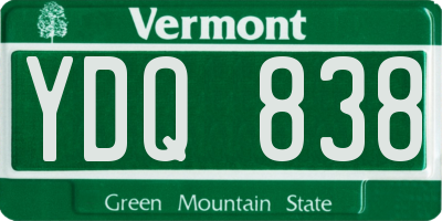 VT license plate YDQ838