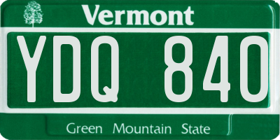 VT license plate YDQ840
