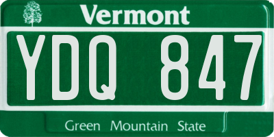 VT license plate YDQ847