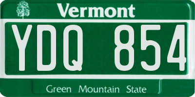 VT license plate YDQ854