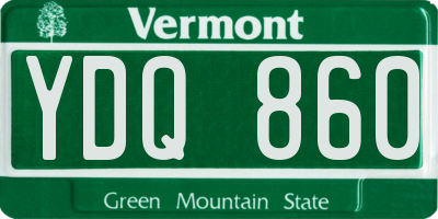 VT license plate YDQ860