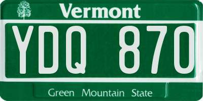 VT license plate YDQ870