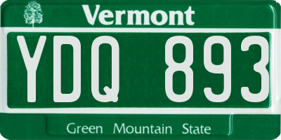 VT license plate YDQ893