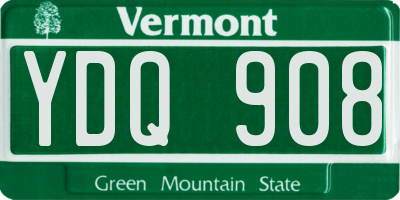 VT license plate YDQ908