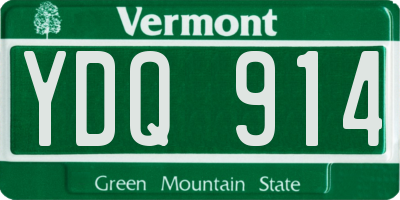 VT license plate YDQ914