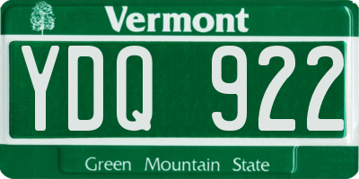 VT license plate YDQ922