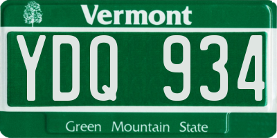 VT license plate YDQ934