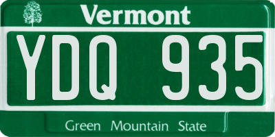 VT license plate YDQ935