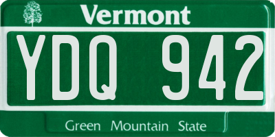 VT license plate YDQ942