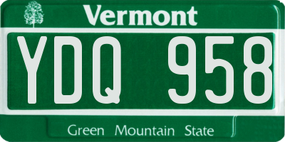 VT license plate YDQ958