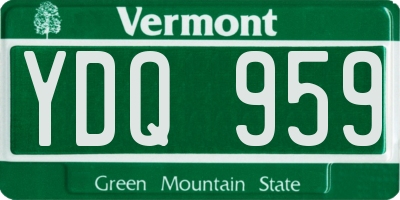 VT license plate YDQ959