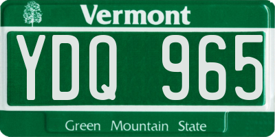 VT license plate YDQ965